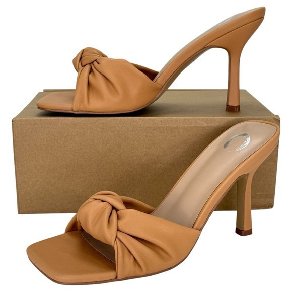 Journee Collection Shoes - Journee Collection Diorra Tan Faux Leather Womens Heels Size 7.5M